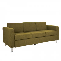 OSP Home Furnishings PAC53-M17 Pacific Sofa in Green Fabric with Chrome Legs